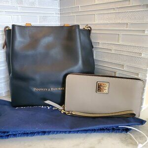 Dooney and Bourke City Barlow Satchel & Beacon Lg Zip Around Wristlet Wallet